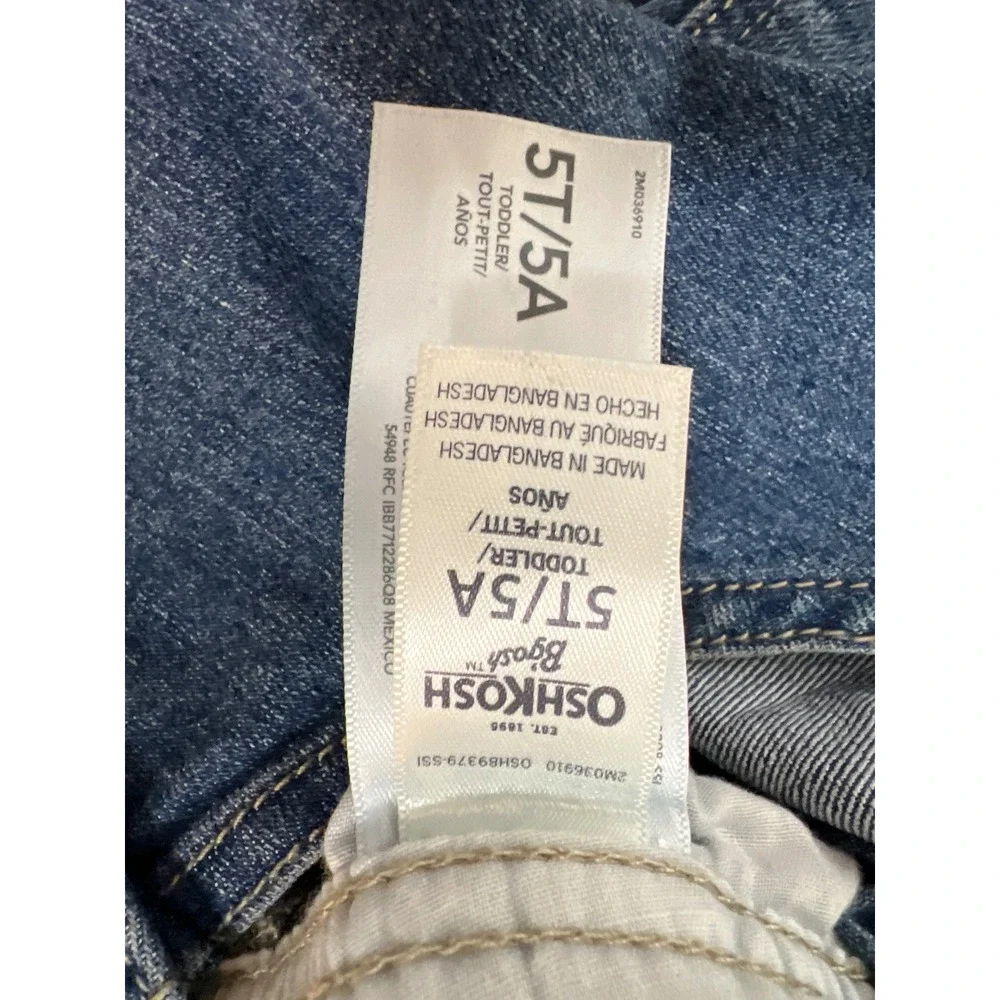 OshKosh B'gosh Overalls Toddler 5T Blue Airbrushed Turnt It Up To The Max Music
